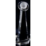 Large Crystal Golf Tower Award (14"x6") with Logo