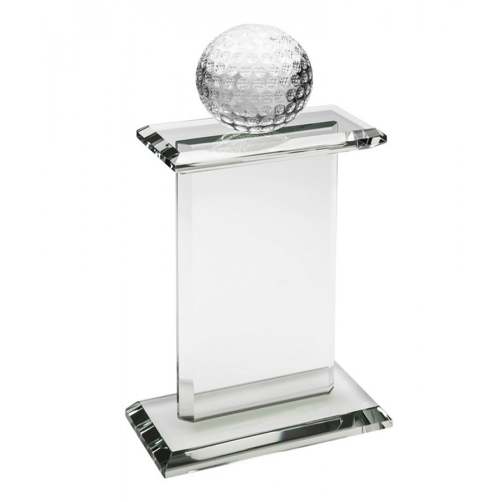 Golf Ball Topped Pedestal Award (10"x5"x2") with Logo