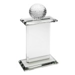 Golf Ball Topped Pedestal Award (10"x5"x2") with Logo