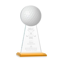 Promotional VividPrint/Etch Award - Edenwood Golf/Amber 9"  Promotional VividPrint/Etch Award - Edenwood Golf/Amber 9"