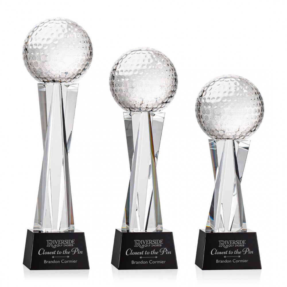 Golf Ball Award on Grafton Base - Black with Logo Golf Ball Award on Grafton Base - Black with Logo