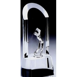 Personalized Small Crystal Half Moon Golfer Award