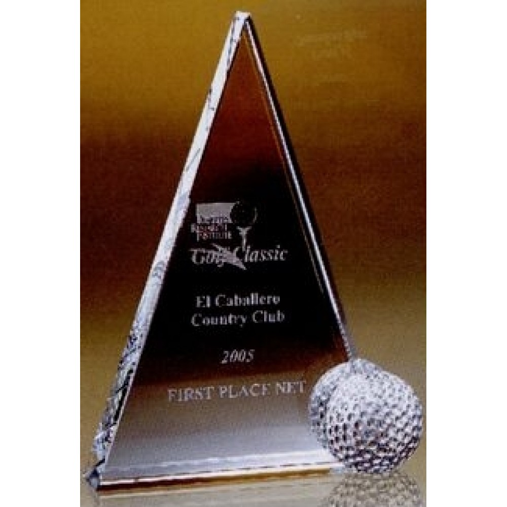 Promotional Optic Crystal Golf Award (8"x5"x1")