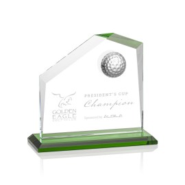 Andover Golf Award - Starfire/Green 6" x 6" with Logo  Andover Golf Award - Starfire/Green 6" x 6" with Logo