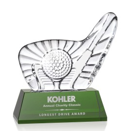 Dougherty Golf Award (L) - Green Base 7" W with Logo  Dougherty Golf Award (L) - Green Base 7" W with Logo