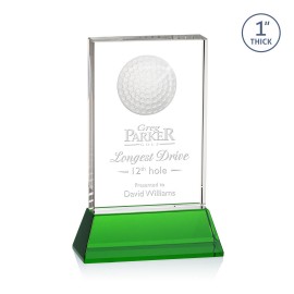 Pennington Award on Base - Optical/Green 7" High with Logo  Pennington Award on Base - Optical/Green 7" High with Logo