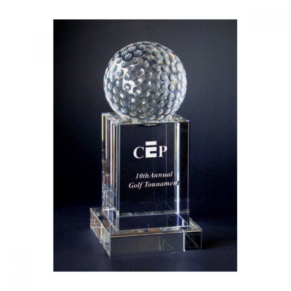 Personalized Crystal Golf Tower Award