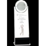 Pedestal and Crystal Ball Golf Award (Medium) Logo Printed