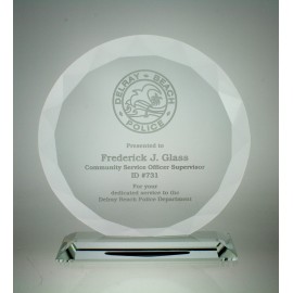 Personalized Starfire Glass Golf Sunflower Award (6"x6"x")
