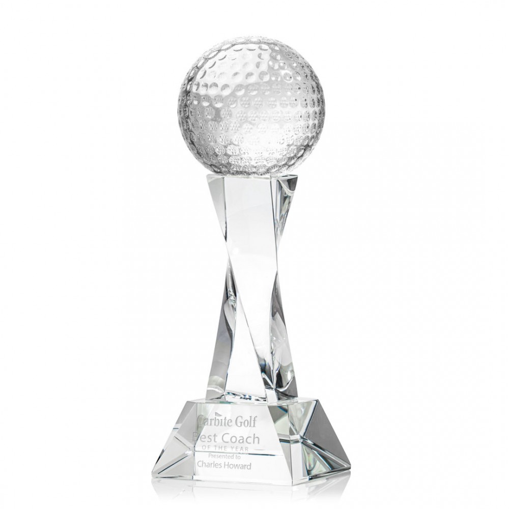Customized Golf Ball Award on Langport Base - Clear Customized Golf Ball Award on Langport Base - Clear