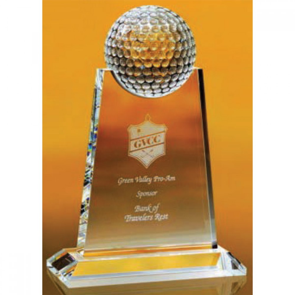 Small Crystal Paramount Golf Award with Logo