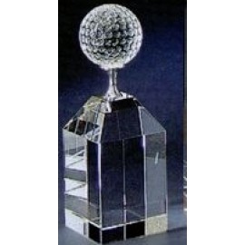 7" Small Crystal Golf Tower Award with Logo