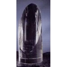 Crystal Slant Cylinder Tower Award with Logo