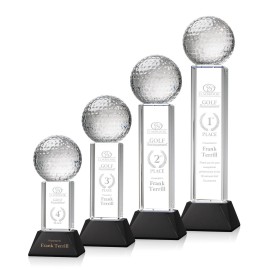 Personalized Golf Ball Award on Stowe Base - Black
