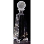 9" Crystal Golf Tower Award with Logo