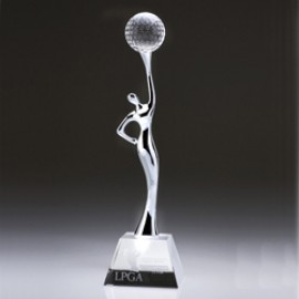 Crystal Goddess of Golf Award with Logo  Crystal Goddess of Golf Award with Logo