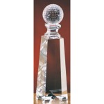 Promotional Medium Crystal Golf Ball on Tower Award