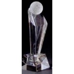 9" Small Crystal Golf Award with Logo