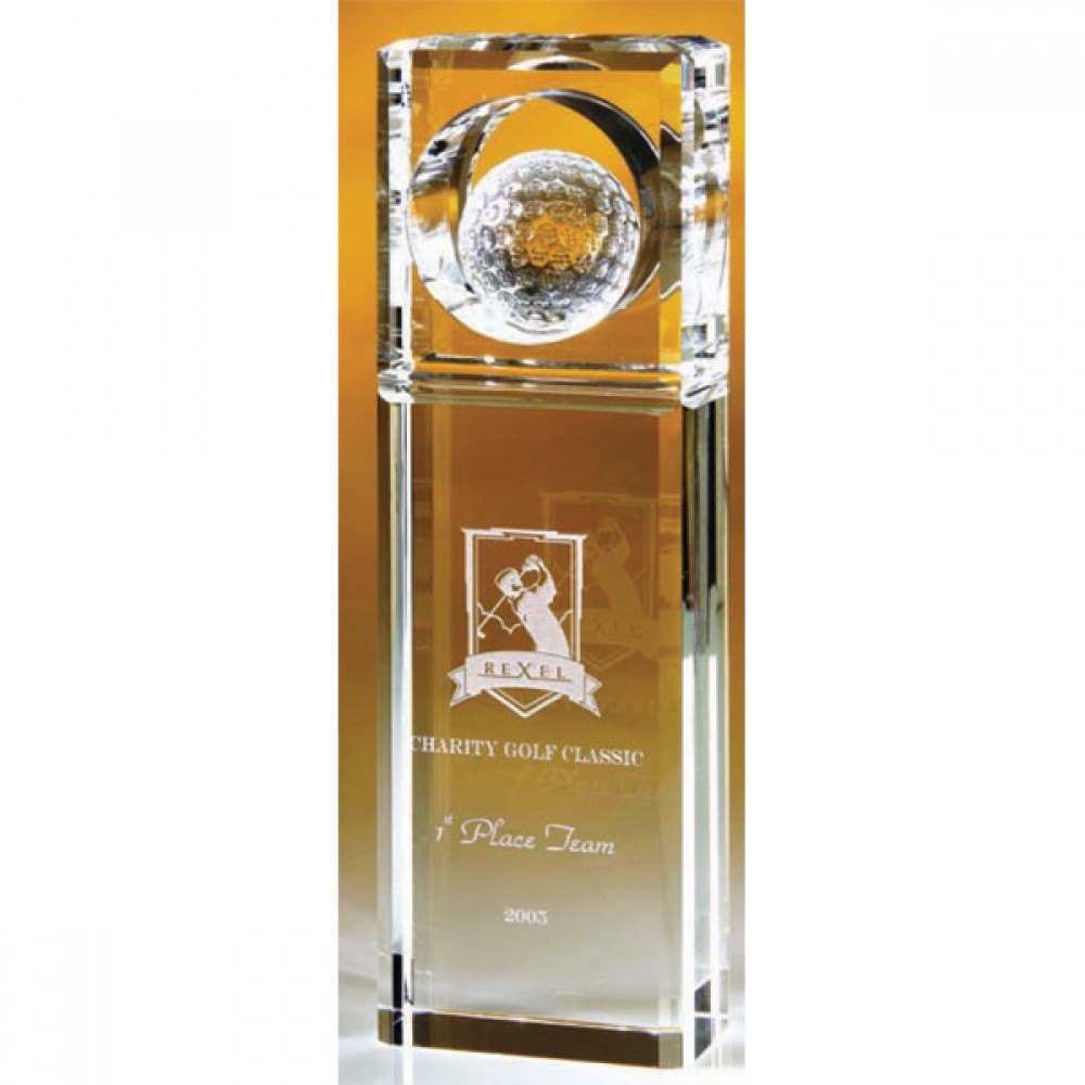 Personalized Large Crystal Absolute Golf Award