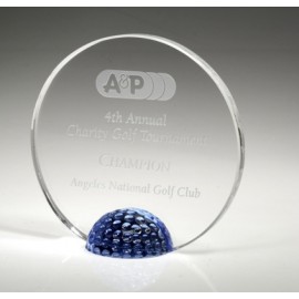 Personalized Medium Optical Crystal Golf Halo Award