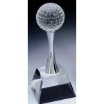 Personalized Small Crystal Golf Award (3-1/8"x3-1/8"x8")