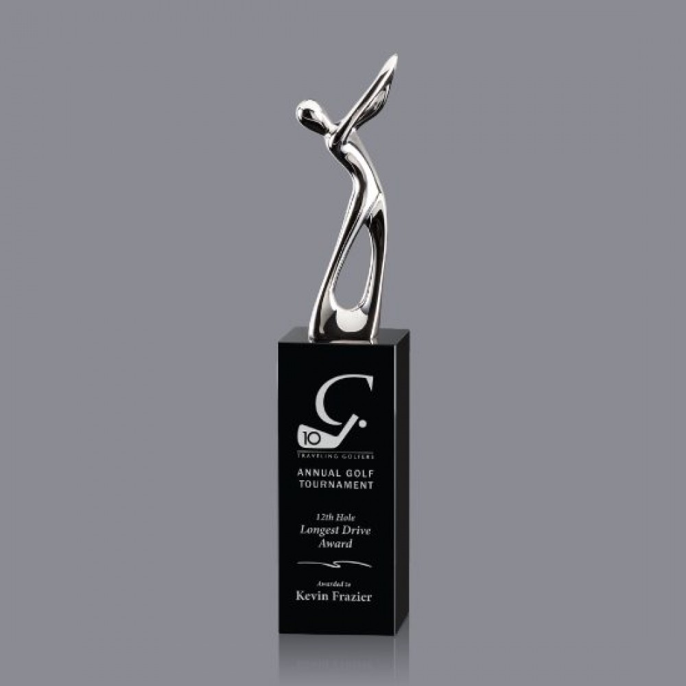 Peale Golf Award - Chrome/Black 9" with Logo