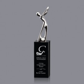 Peale Golf Award - Chrome/Black 9" with Logo  Peale Golf Award - Chrome/Black 9" with Logo