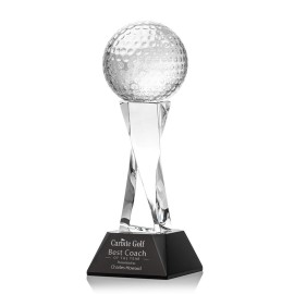 Logo Branded Golf Ball Award on Langport Base - Black