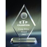 Large Optic Crystal Golf Award (10"x7"x5/8") with Logo