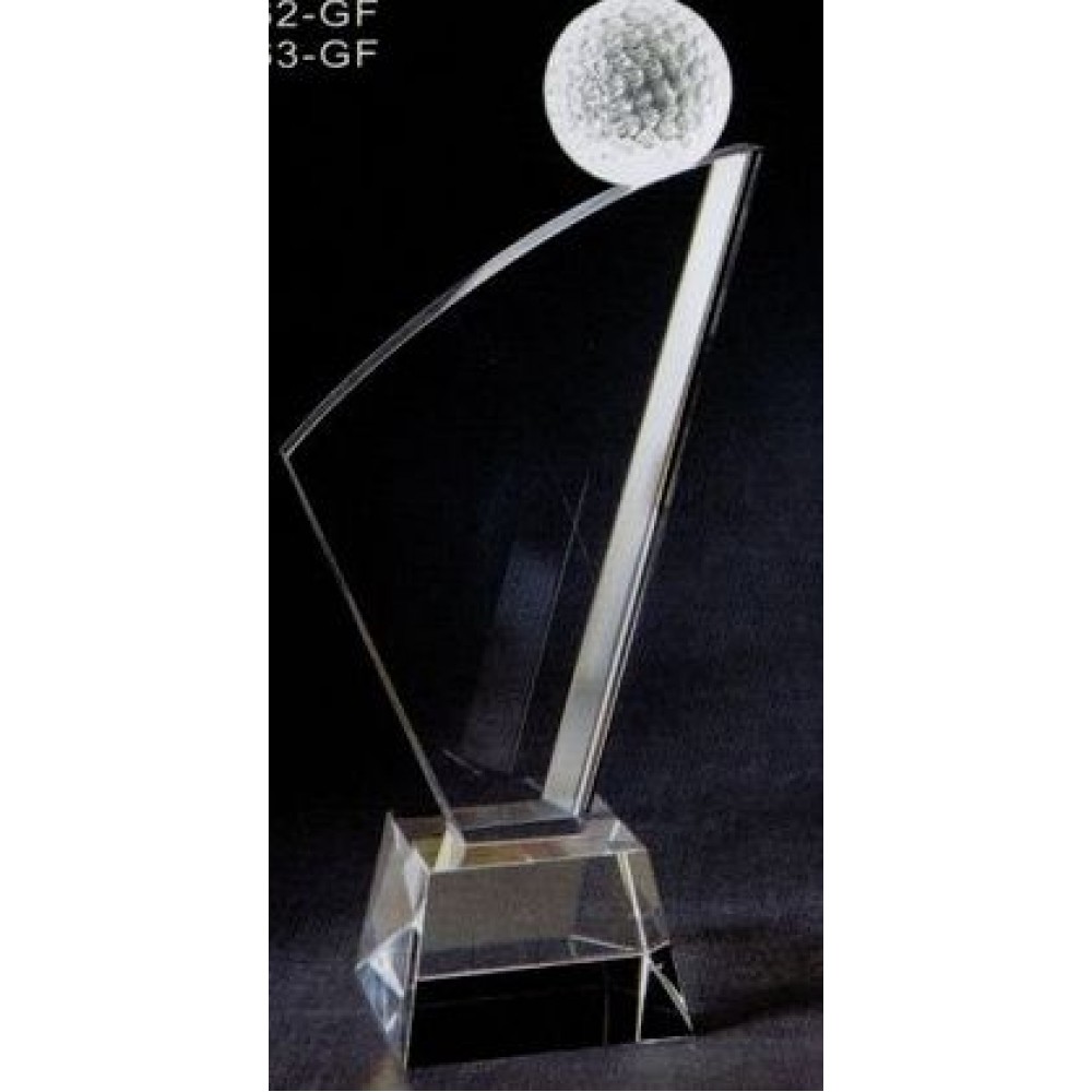 Customized Medium Crystal Golf Award (11"x5")