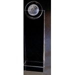 Custom Small Crystal Golf Tower Award (9"x3"x2")