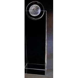 Custom Small Crystal Golf Tower Award (9"x3"x2")