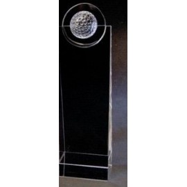 Small Crystal Golf Tower Award (9"x3"x2") with Logo