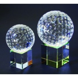 Medium Crystal Golf Ball Award Set with Logo