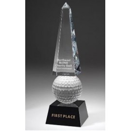 Personalized Large Optical Crystal Monumental Obelisk/Golf Award