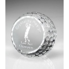 Small Optical Crystal 60 Mm Standing Golf Ball Award with Logo