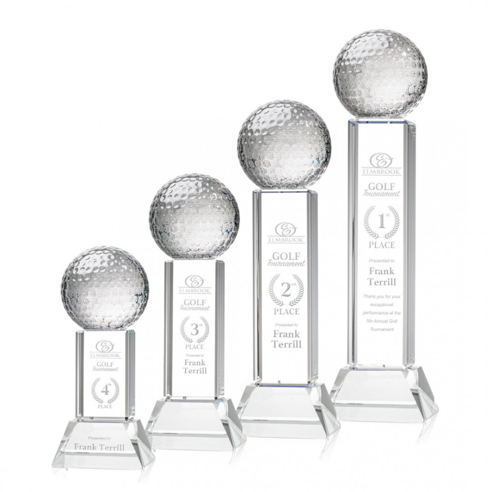 Golf Ball Award on Stowe Base - Clear with Logo
