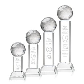 Golf Ball Award on Stowe Base - Clear with Logo