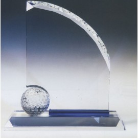 Blue Crystal Golf Award with Logo