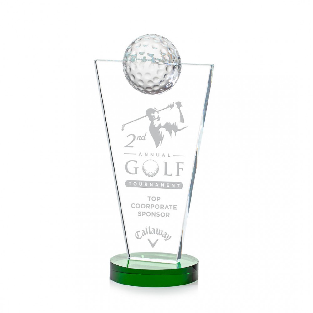 Slough Golf Award - Starfire/Green 8" with Logo