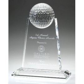 Logo Branded Large Optical Crystal Paramount Golf Trophy