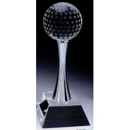 Logo Branded Large Crystal Golf Award (4"x4"x12")  Logo Branded Large Crystal Golf Award (4"x4"x12")