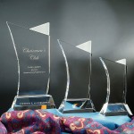 7" Firefly Crystal Award w/ White Accent Custom Imprinted