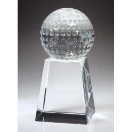 Customized Medium Optical Crystal Golf Ball on Tall Base Award  Customized Medium Optical Crystal Golf Ball on Tall Base Award
