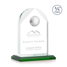 Blake Golf Award - Starfire/Green 6" with Logo  Blake Golf Award - Starfire/Green 6" with Logo