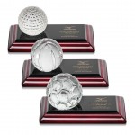 Sports Balls Award on Rosewood Base with Logo