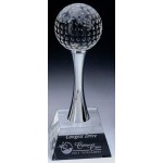 Promotional Medium Crystal Golf Award (4"x4"x10")