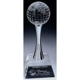 Promotional Medium Crystal Golf Award (4"x4"x10")  Promotional Medium Crystal Golf Award (4"x4"x10")