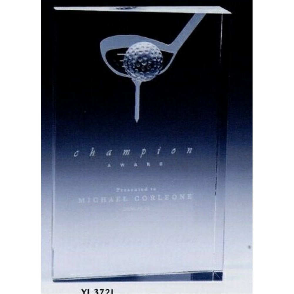 Personalized Large Crystal Prestige Golf Award