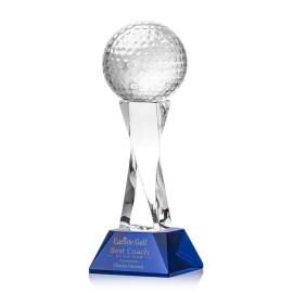 Golf Ball Award on Langport Base - Blue with Logo